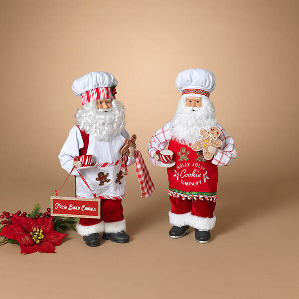 Item 431163 Fabric Holiday Chef Santa Figure