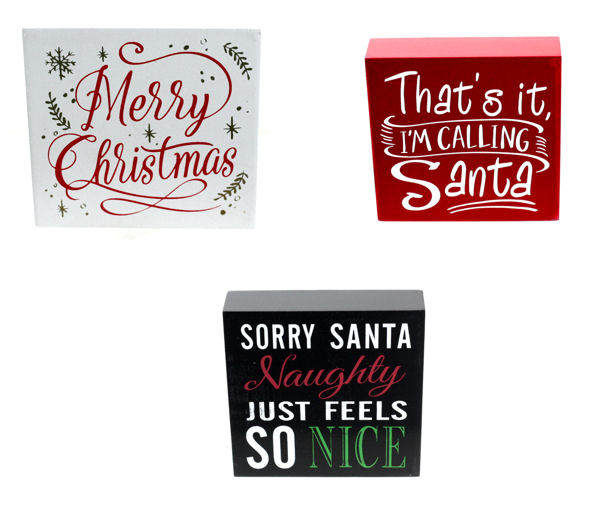 Item 431233 Holiday Phrase Mini Box Sign