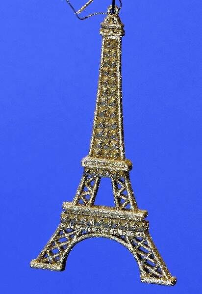 Item 431237 Gold Eiffel Tower Ornament