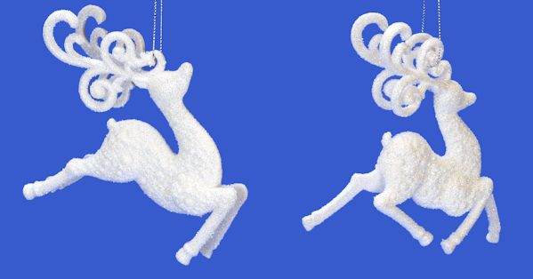 Item 431239 White Reindeer Ornament