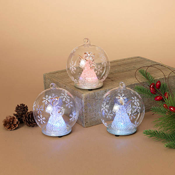 Battery Operated Led Angel Glass Globe Orn 3a - Item 431281 | The ...