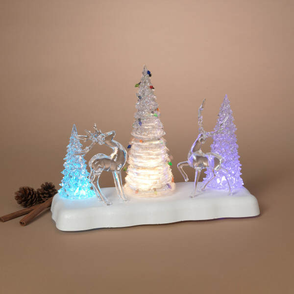 Item 431292 Lighted Musical Acrylic Tree And Deer Scene