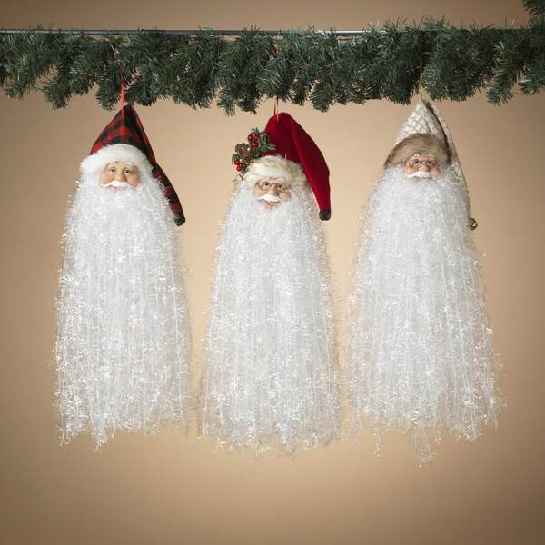 Item 431299 Hanging Bearded Santa Ornament