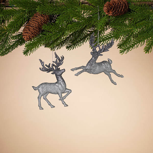 Item 431303 Silver/Ombre Deer Ornament