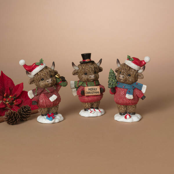Item 431323 Holiday Highland Cow Figure