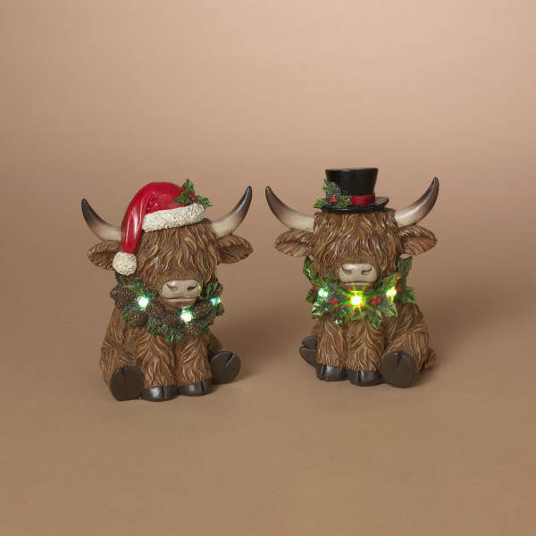 Item 431334 Lighted Holiday Highland Cow Figure