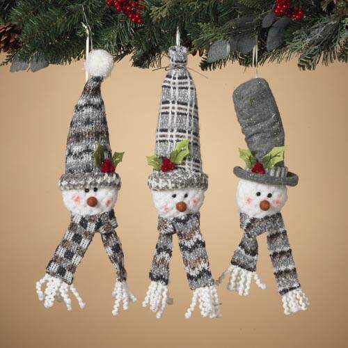 Item 431409 Plush Hanging Holiday Snowman Ornament