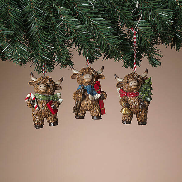 Item 431478 Holiday Highland Cow Ornament