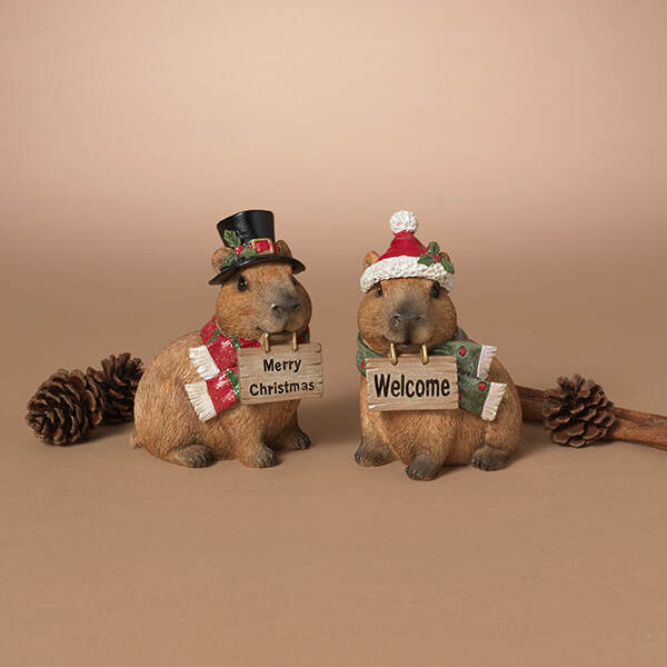 Item 431490 Holiday Capybara With Sign