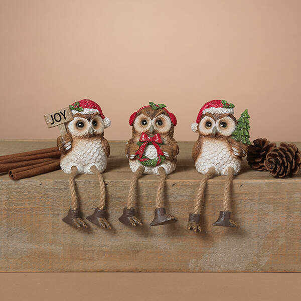 Item 431491 Holiday Owl Shelf Sitter