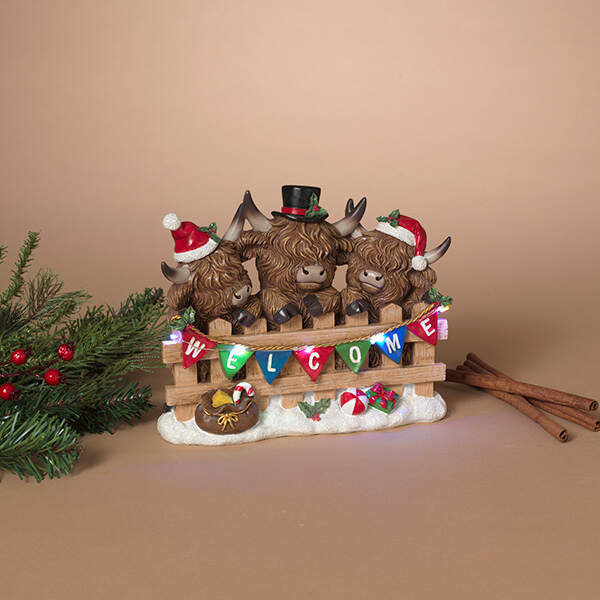 Item 431497 Lighted Highland Cows With Timer