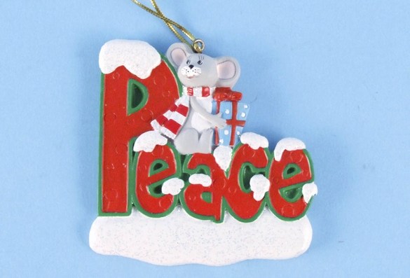 Item 436878 Christmas Mouse Peace Ornament