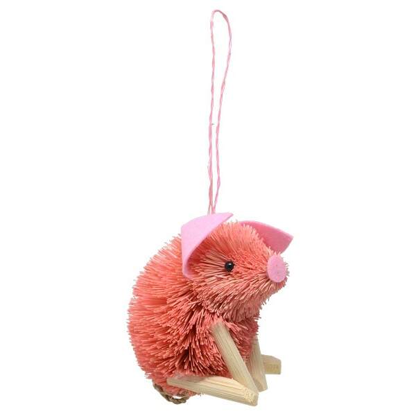Item 440014 PINK PIG SITTING ORNAMENT
