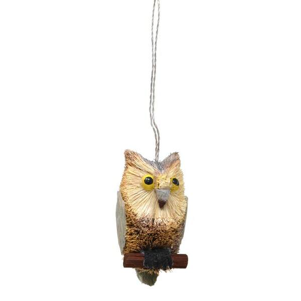 Item 440068 GREY LONG EARED OWL ORNAMENT