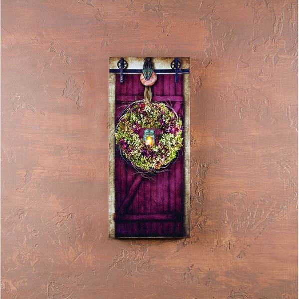 Item 455559 Lighted Hydrangea Wreath Canvas Print