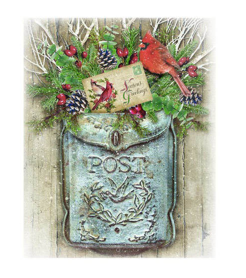 Item 455584 Lighted Snowing Vintage Mailbox Canvas Print