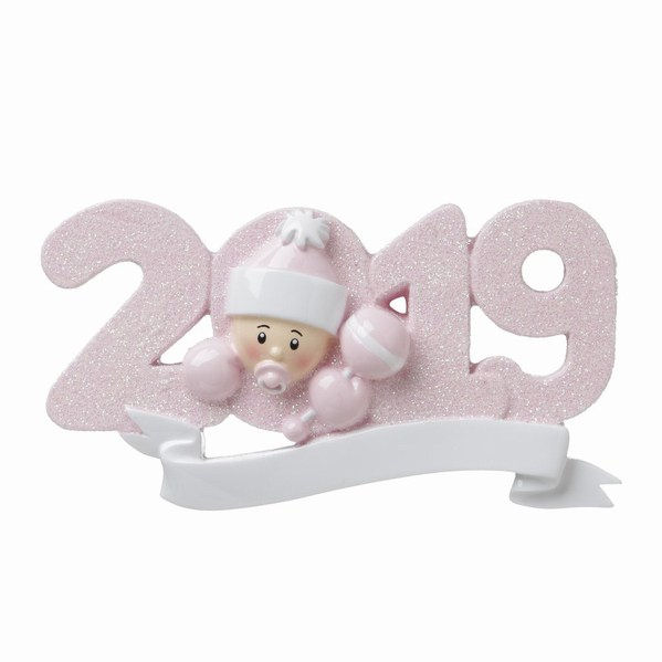 Item 459048 Pink Baby's First Christmas 2019 Ornament