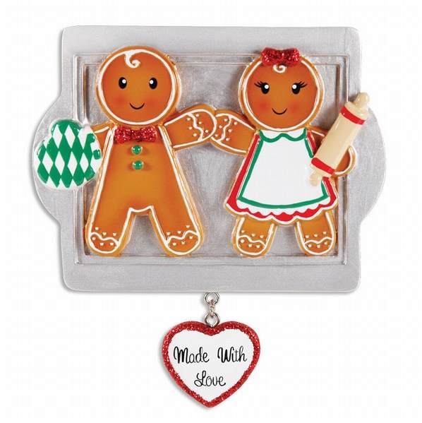Item 459061 Made With Love Family of 2 Gingerbread Ornament