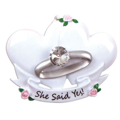 Item 459095 Engagement Ring With Hearts Ornament