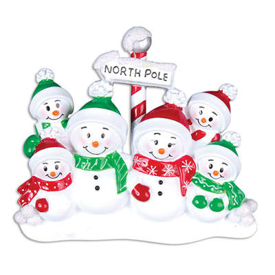 North Pole Snowman Family of 6 Ornament - Item 459159 | The Christmas Mouse