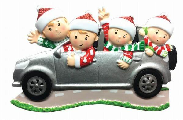 Item 459302 SUV Family of 4 Ornament