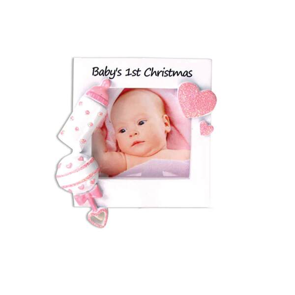 Item 459331 Baby's First Picture Frame Pink Ornament