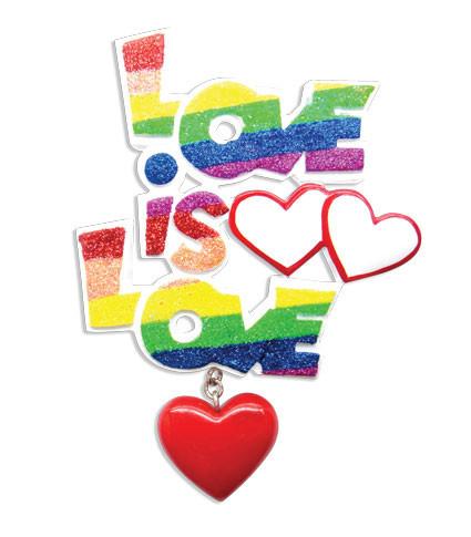 Item 459374 Gay Pride Love Is Love Ornament
