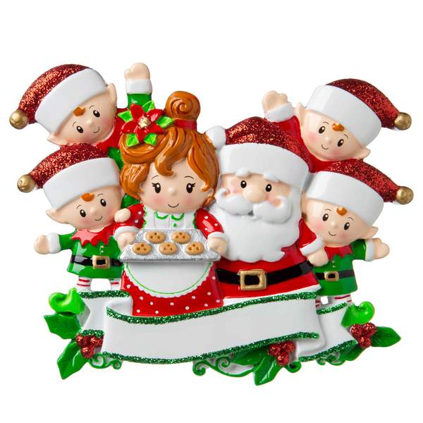 Item 459421 Santa & Mrs. Claus With 4 Children Ornament