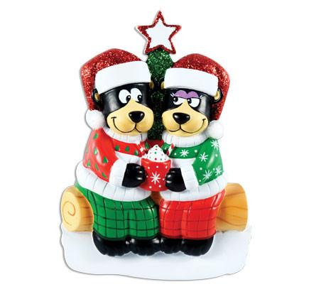 Item 459460 Black Bear Couple With Hot Chocolate Ornament