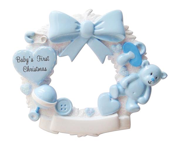 Item 459468 Boy Baby's First Wreath Ornament