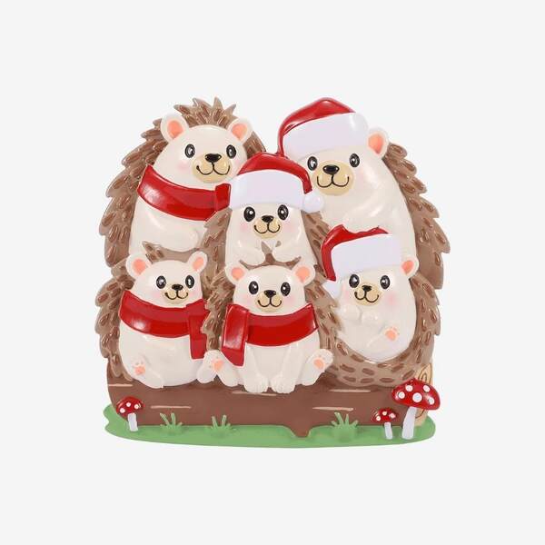 Item 459542 Hedgehog Family Of 6 Ornament