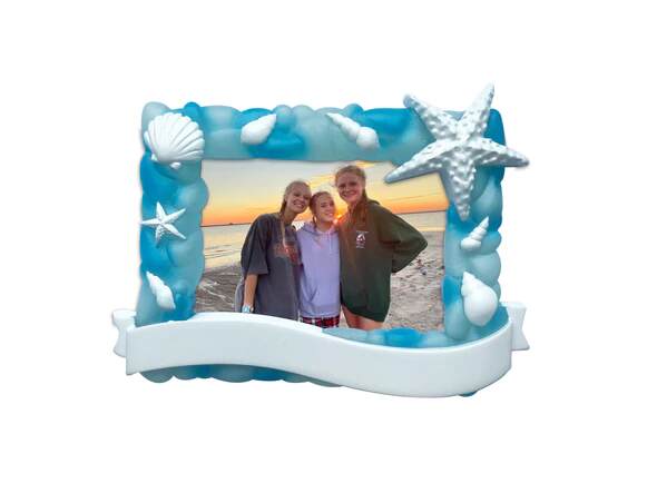 Item 459555 Beach Glass Frame Ornament