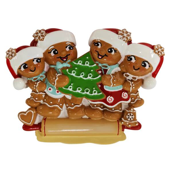 Item 459571 Nostalgic Gingerbread Family Of 4 Ornament