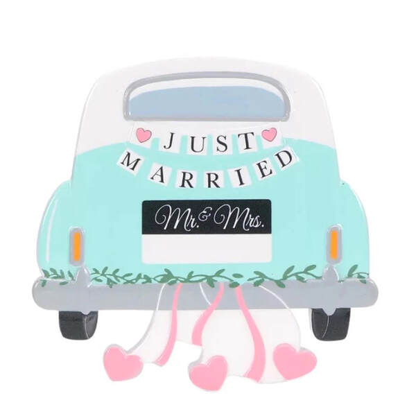 Item 459680 Just Married Car Ornament