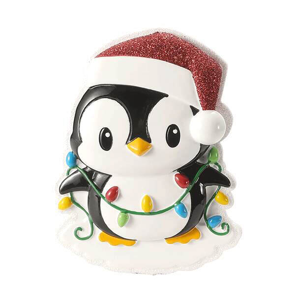 Item 459718 Penguin With Red Cap Tangled In Lights Ornament