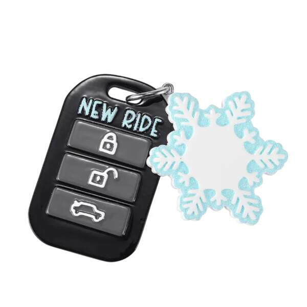 Item 459741 Key Fob With Dangling Snowflake Ornament