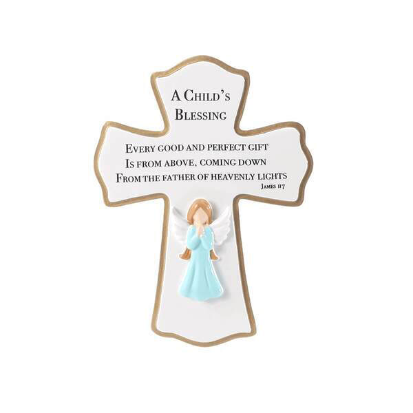 Item 459749 White Cross With Prayer Ornament