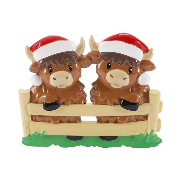 Item 459813 Highland Cow Family Of 2 Ornament