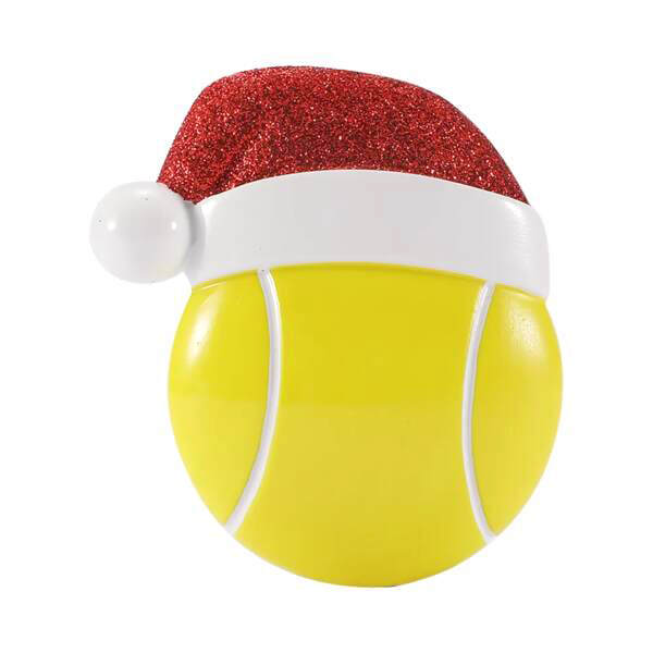 Item 459820 Tennis Ball With Santa Hat Ornament