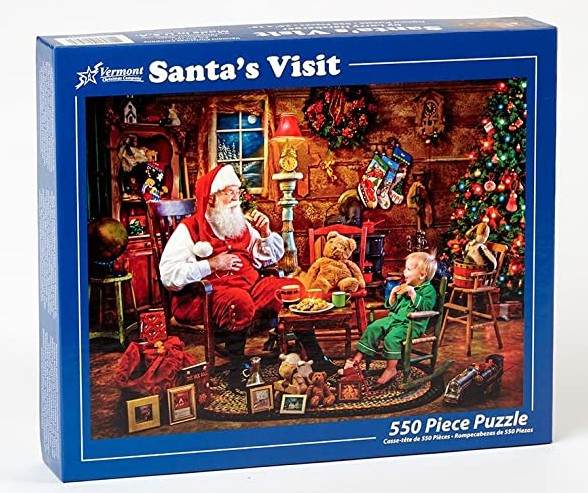Item 473092 Santa's Visit With Child/Teddy Bear 550 Piece Jigsaw Puzzle