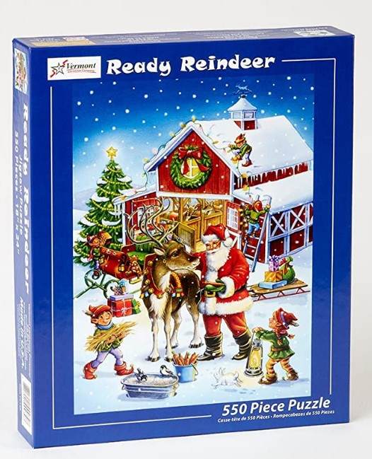 Item 473097 Ready Reindeer With Santa 550 Piece Jigsaw Puzzle