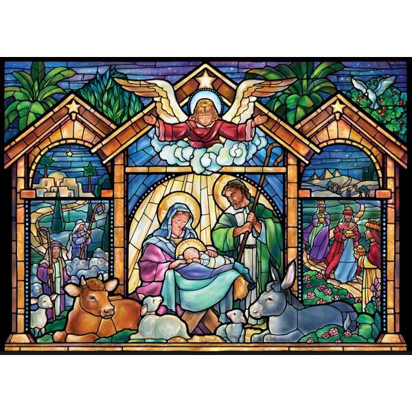 Item 473175 Stained Glass Nativity Jigsaw Puzzle Advent Calendar