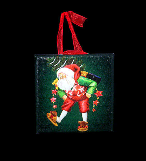 Item 483078 Santa In Slippers Canvas Print Ornament