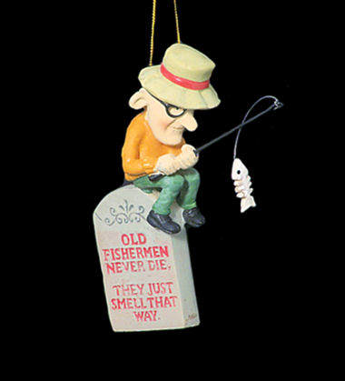 Item 483301 Old Man Fishing Ornament