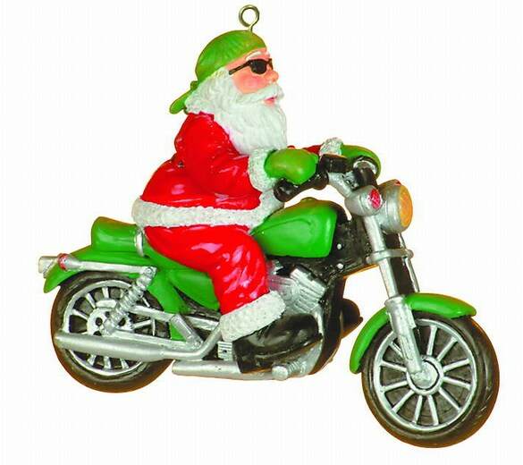 Item 483344 Santa Biker Ornament