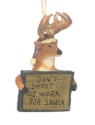 Item 483351 Deer With Sign Ornament