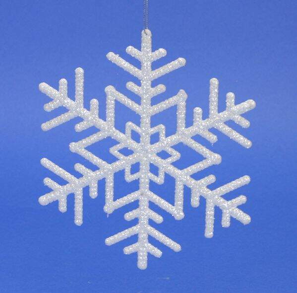 Item 483470 White Glittered Snowflake Ornament