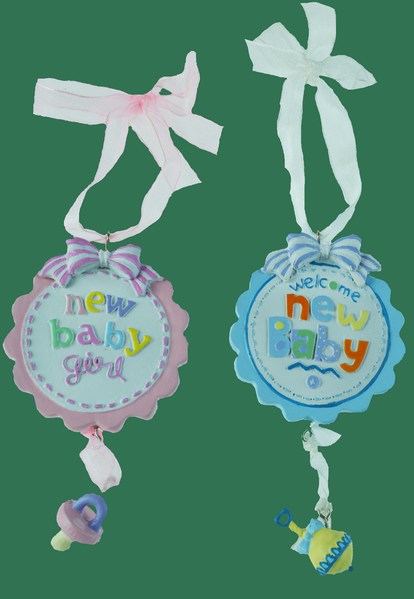 Item 483762 New Baby Girl/Welcome New Baby Boy Ornament