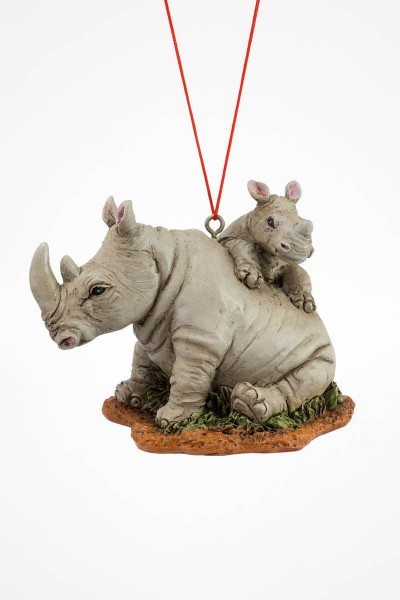 Item 483843 Rhino With Baby Ornament