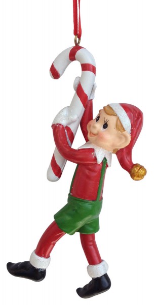Item 483939 Pixie With Candy Cane Ornament